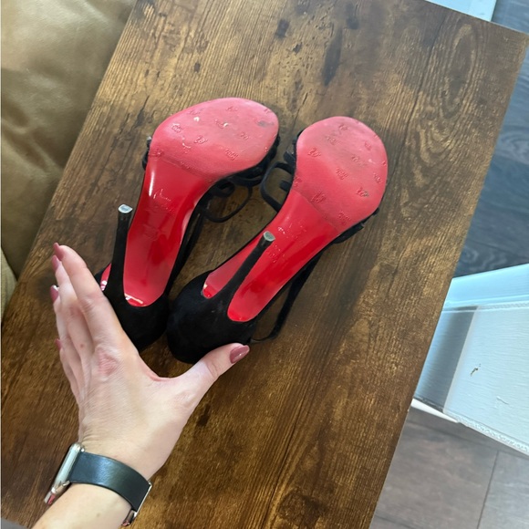 Christian Louboutin Paris Ete 100 Suede Sandals Sz 40.5 - Picture 5 of 7